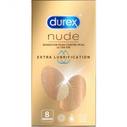 Durex Nude Extra Lubrification 8 Préservatifs Ultra Fins