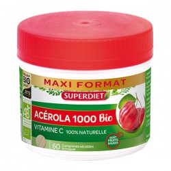 Superdiet Acérola 1000 Bio Maxi Format 60 Comprimés