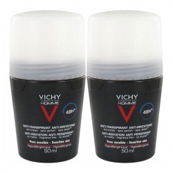 Vichy Homme Déodorant Bille Peaux Sensibles 48h 2x50ml