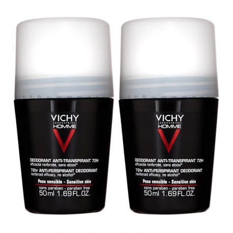Vichy homme déodorant anti-transpirant 72H contrôle extrême 2x50ml