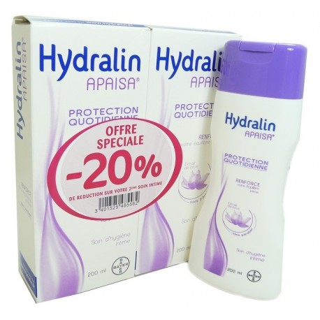 Hydralin apaisa protection quotidienne soin d'hygiène intime - lot 2 x 200ml