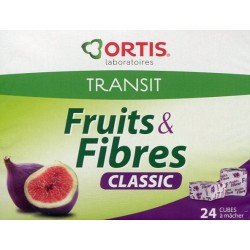 Ortis Fruits Et Fibres Classic Complément Pour Transit Intestinal 24 Cubes à Mâcher